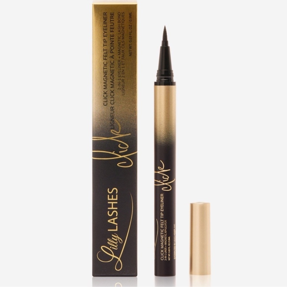 Lilly Lashes Click Magnetic Felt Tip Eyeliner – Black ✨